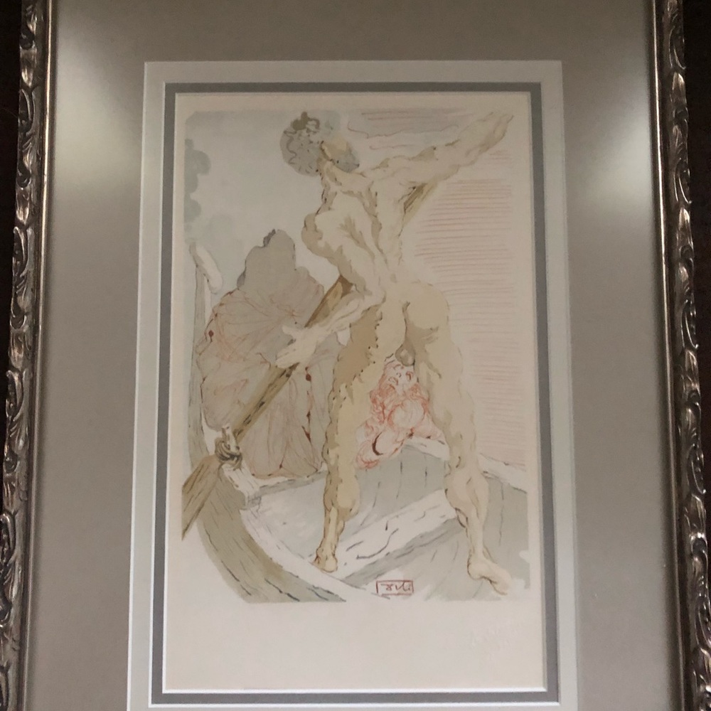 Salvador Dali print of Charon Divine Comedy
